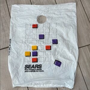 Rare Vintage 1980’s Retro Sears Store Plastic Shopping Bag Movie Play Photo Prop